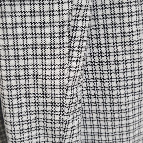 Rachel Zoe Retro Mid-Length Plaid Open Front Blazer Size Med Ruched Sleeve 80's - Picture 9 of 10